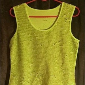 INSPIRED STYLE FLOURESCENT NEON YELLOW SEQUIN TANK